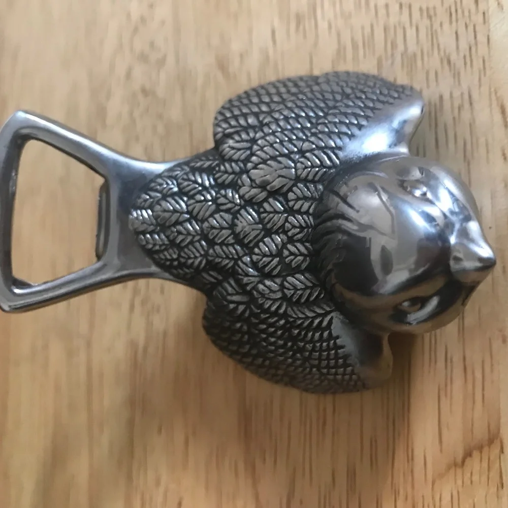 Vintage Silver Color Mid-Century Metal Bird Shaped Bottle Opener